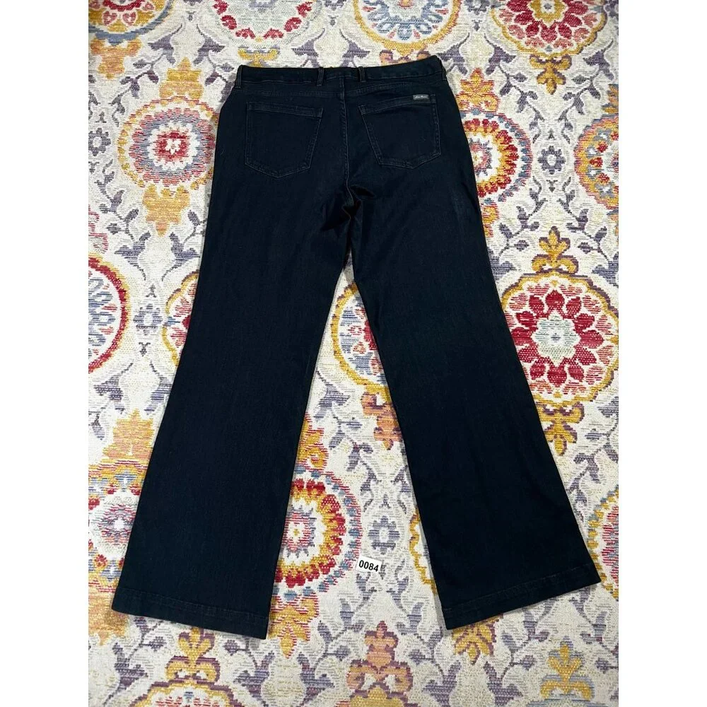 Eddie Bauer Slightly Curvy Jeans Sz 14 Womens Slim Straight  Dark Wash - Picture 2 of 12